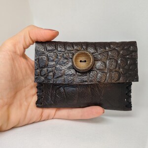 Piccolo Portamonete in Vera Pelle, Porta Tessere, Porta Carta di Credito, Porta Biglietti da Visita, Bustina in Pelle, Regalo Unisex