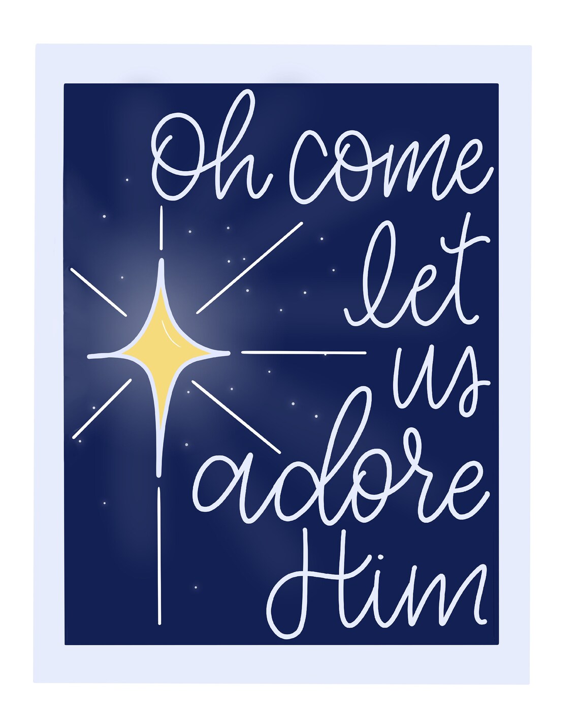 Oh Come Let Us Adore Him Christmas Card 