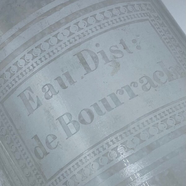 Apothecary flask bottle 19th France / Borage water / Pharmacy