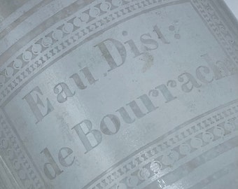 Apothecary flask bottle 19th France / Borage water / Pharmacy