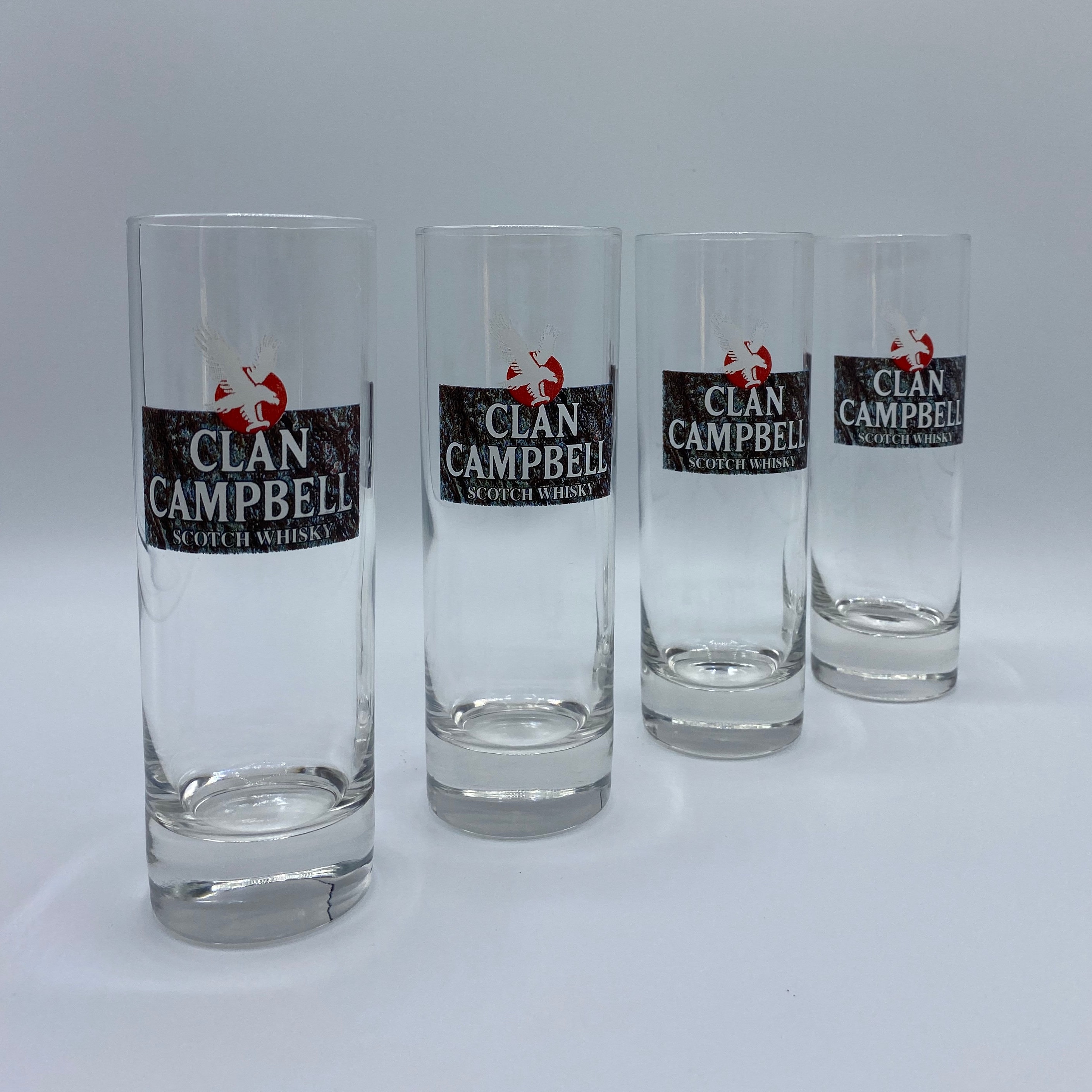 Old Set 4 Clan Campbell Whiskey Glasses