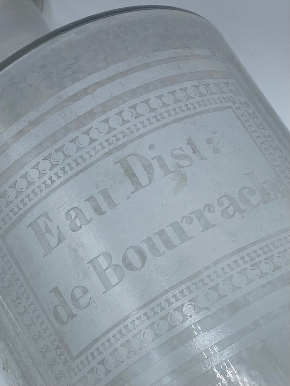 Apothecary flask bottle 19th France / Borage water / Pharmacy