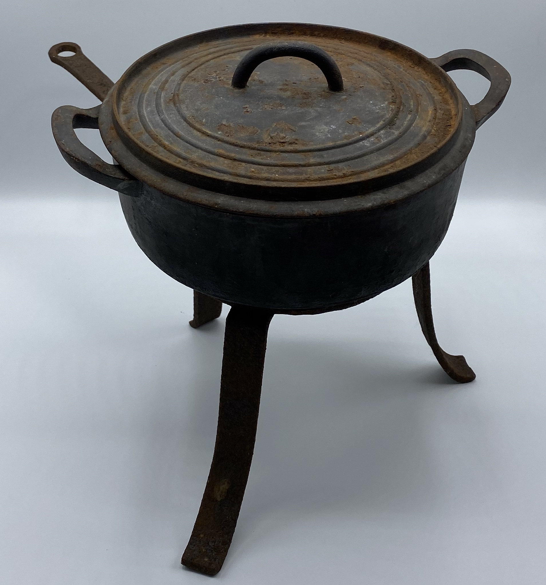 Plat de Casserole Français Antique La Fin Du 19Ème Siècle en Acier Coulé Non Élaçé