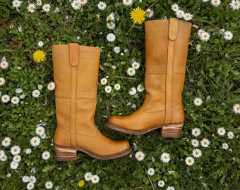 mustard coloured ladies boots