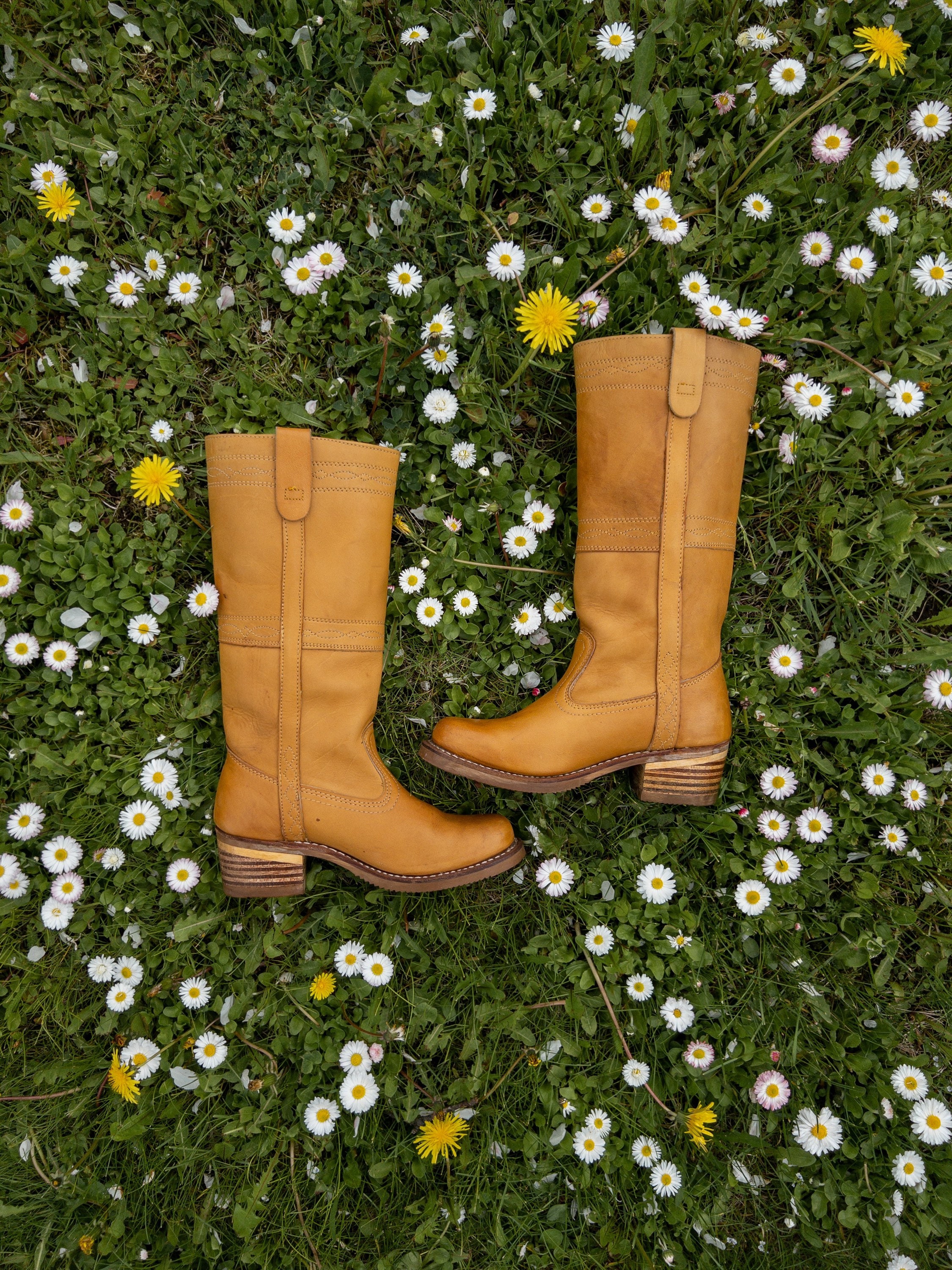 Mustard clearance leather boots