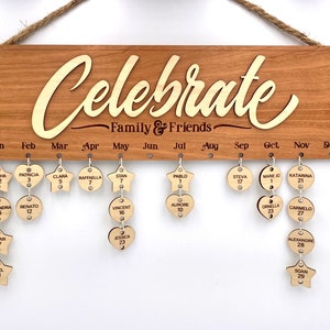 Personalized wooden birthday calendar