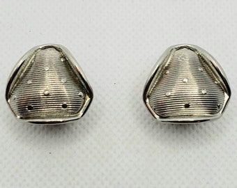 Vintage silver tone clip-on earrings