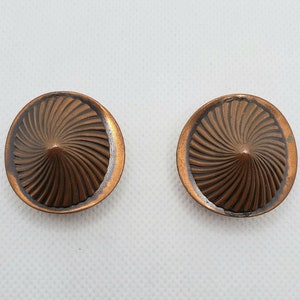 Antique 1940s copper clip-on earrings