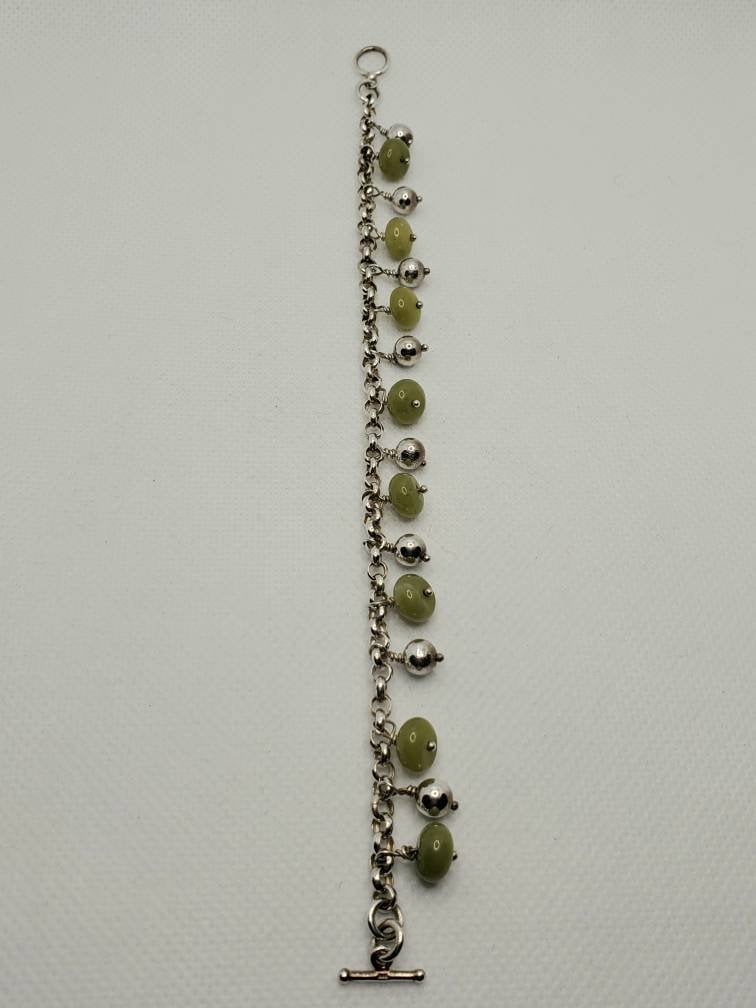 Handmade Jade and Sterling Silver Bracelet - Etsy