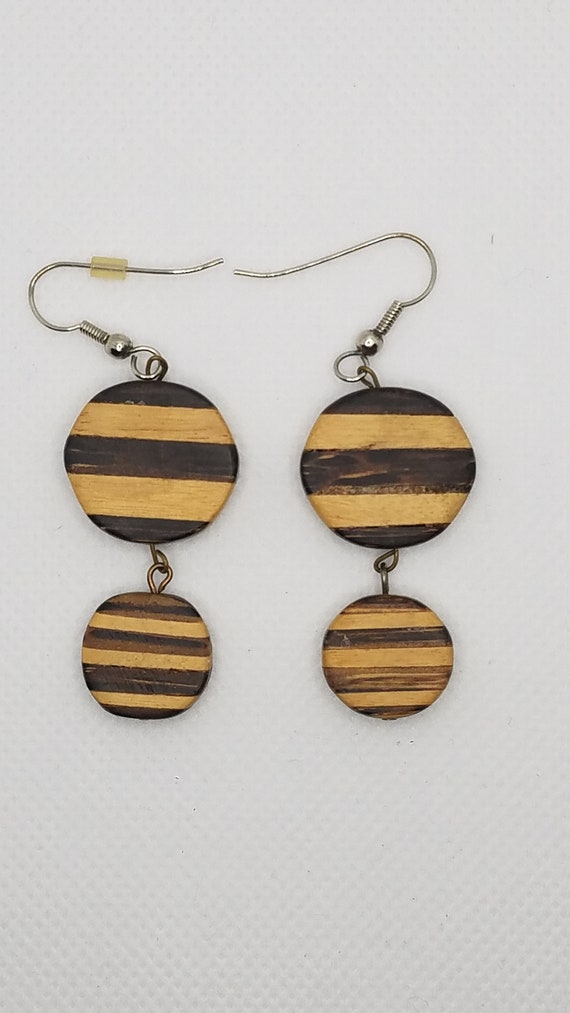 Wooden handmade earrings - image 1