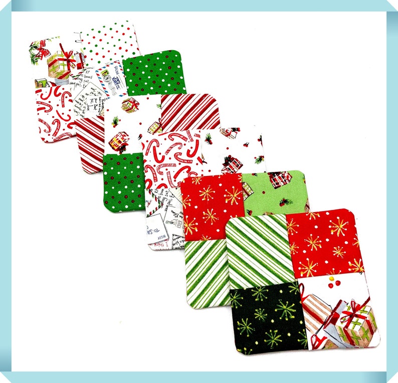 Christmas Decor-Fabric Coaster Set-Festive Christmas image 0