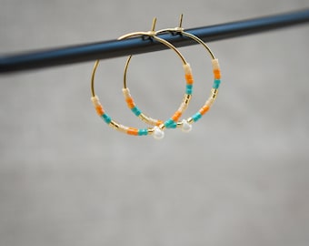Colorful pearl earrings "Triton's Daughter"