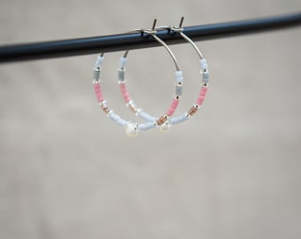 Colorful pearl earrings "Ice Blue"