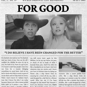 Wicked For Good - Movie Newspaper Song Print