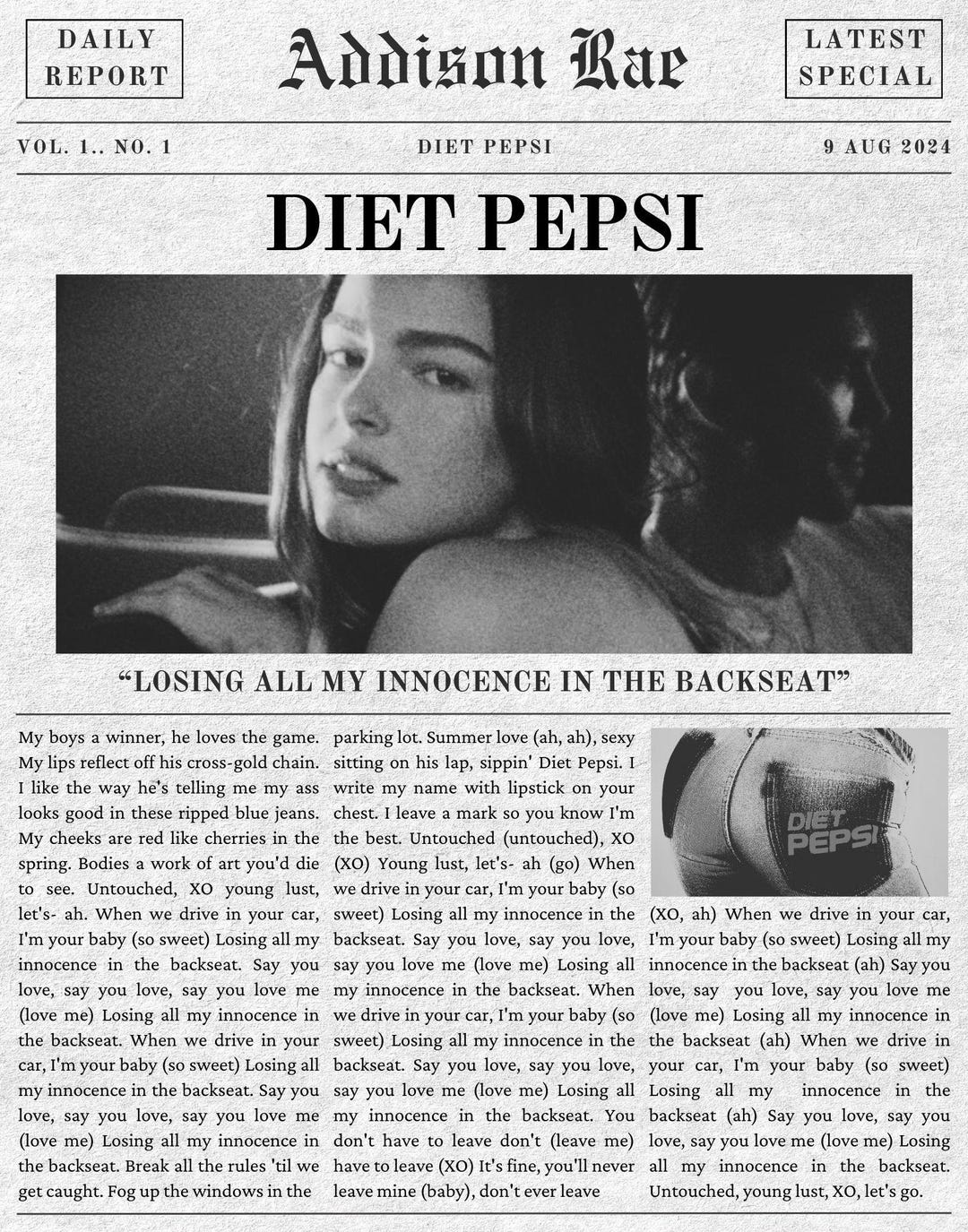 Diet Pepsi - Addison Rae - Etsy