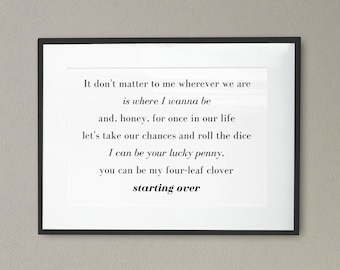 Starting Over Chris Stapleton Lyrics, Country Song Quote Sign, Country Boy Lyrics, Printable Lyric Art for Farmhouse, Chris Stapleton Sign