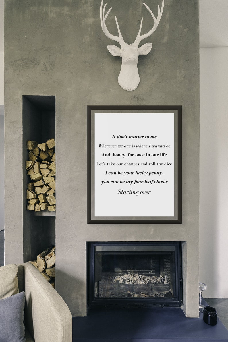 Starting over chris stapleton lyrics country song quote sign etsy