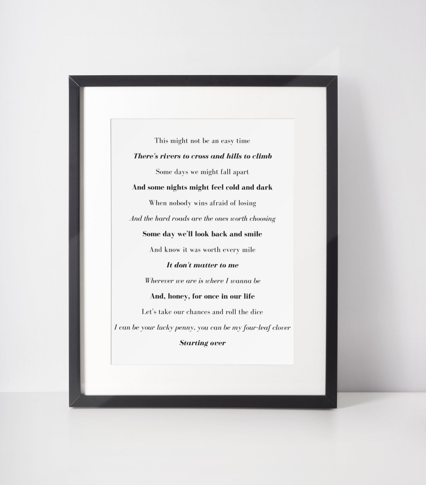 Starting Over Chris Stapleton Lyrics Country Song Quote Sign Etsy