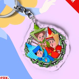 PRÉCOMMANDE - La Belle au Bois Dormant, Aurore Disney - Porte-clés Double Face (7 cm). Flore, Faune et Printemps. Accessoire, Princesse Disney