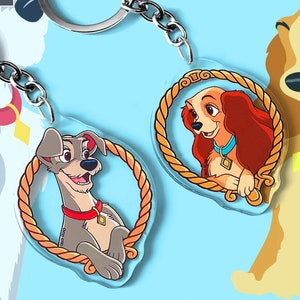 FÖRBESTÄLLNING - Lady och Lufsen - Nyckelring (7 cm), Disney-tillbehör, Lady och Lufsen, Disney-par bild 2