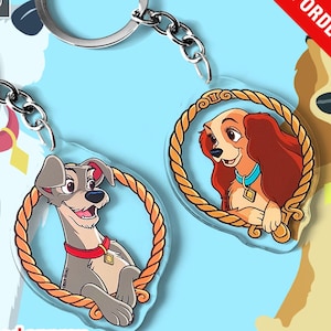 FÖRBESTÄLLNING - Lady och Lufsen - Nyckelring (7 cm), Disney-tillbehör, Lady och Lufsen, Disney-par bild 1