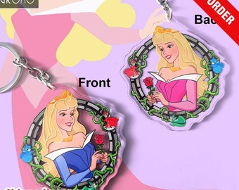 PREORDER - La Bella Durmiente, Aurora Disney - Llavero a doble cara (7 cm), accesorio, Princesa Disney