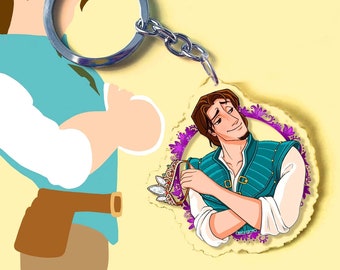 Flynn Rider, Rapunzel (Disney) - Llavero (7 cm), accesorio Disney, Rapunzel y Eugene, Enredados Disney