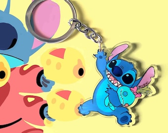 Stitch | Lilo y Stitch - Llavero Disney (6 cm) , Accesorio Disney, Acrílico.