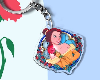 La Bella y la Bestia, Bella Disney - Llavero Disney (6 cm), accesorio Disney Chip