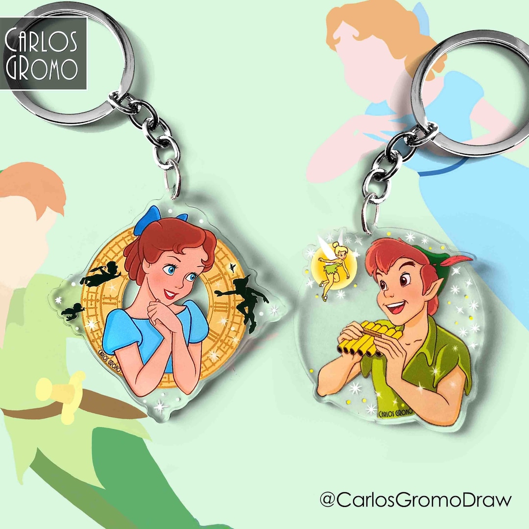 Peter Pan, Wendy and Tinkerbell Keychain 6 Cm, Accessory 