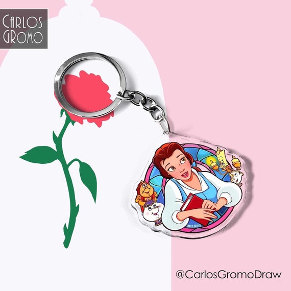 La Bella y la Bestia, Llavero Disney (7 cm) Accesorio Ideal