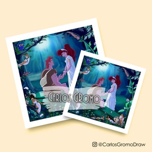 Hercules and Megara - Illustration, Art Prints, Decoration