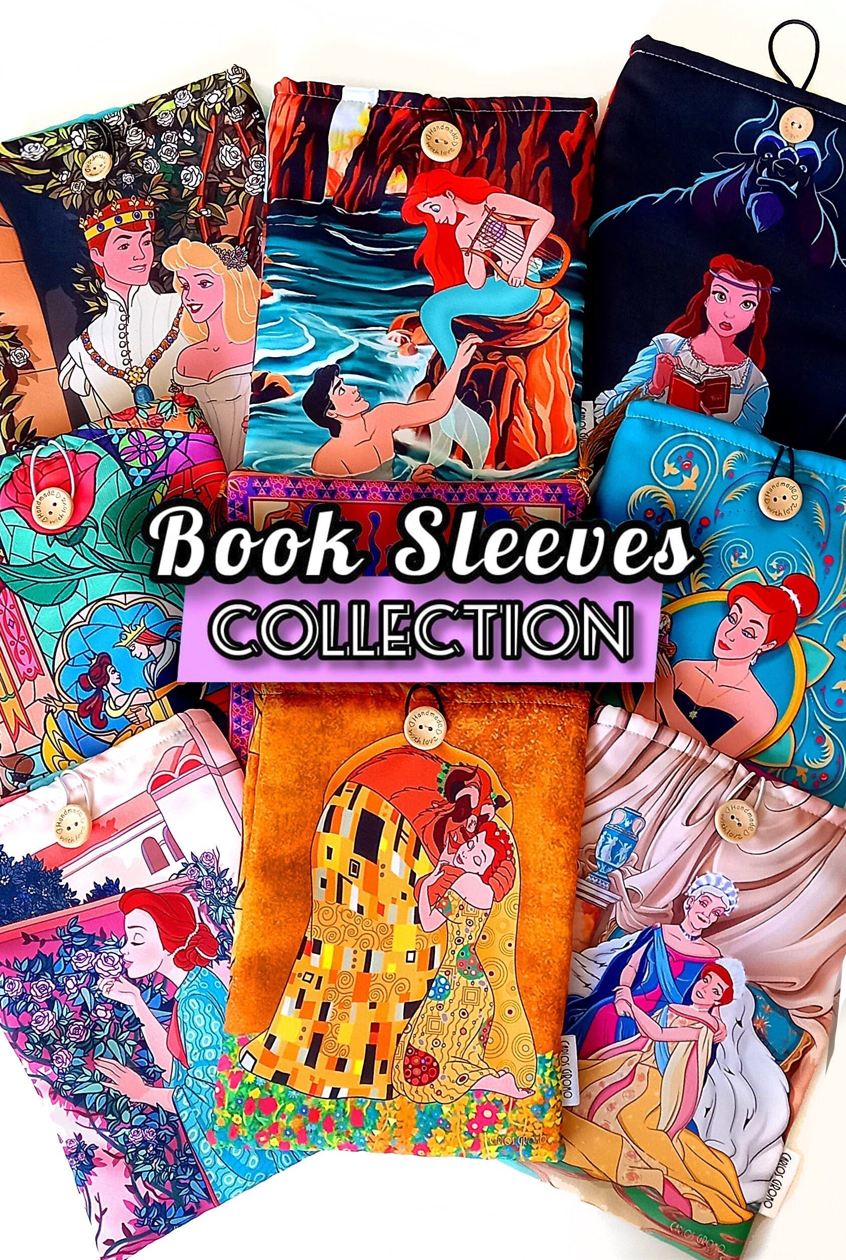 Handmade Siren Mermaid Fabric Book Sleeve Perfect For Hardbacks Or Large Paperbacks Padded Cool Book Lover Gift 