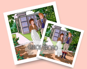 Pride and Prejudice, Beauty and the Beast - Illustration, Art Prints, Decoration