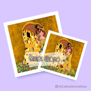 Gustav Klimt &quot;Il bacio&quot;, La bella e la bestia - Illustrazione, Stampe artistiche, Decorazioni