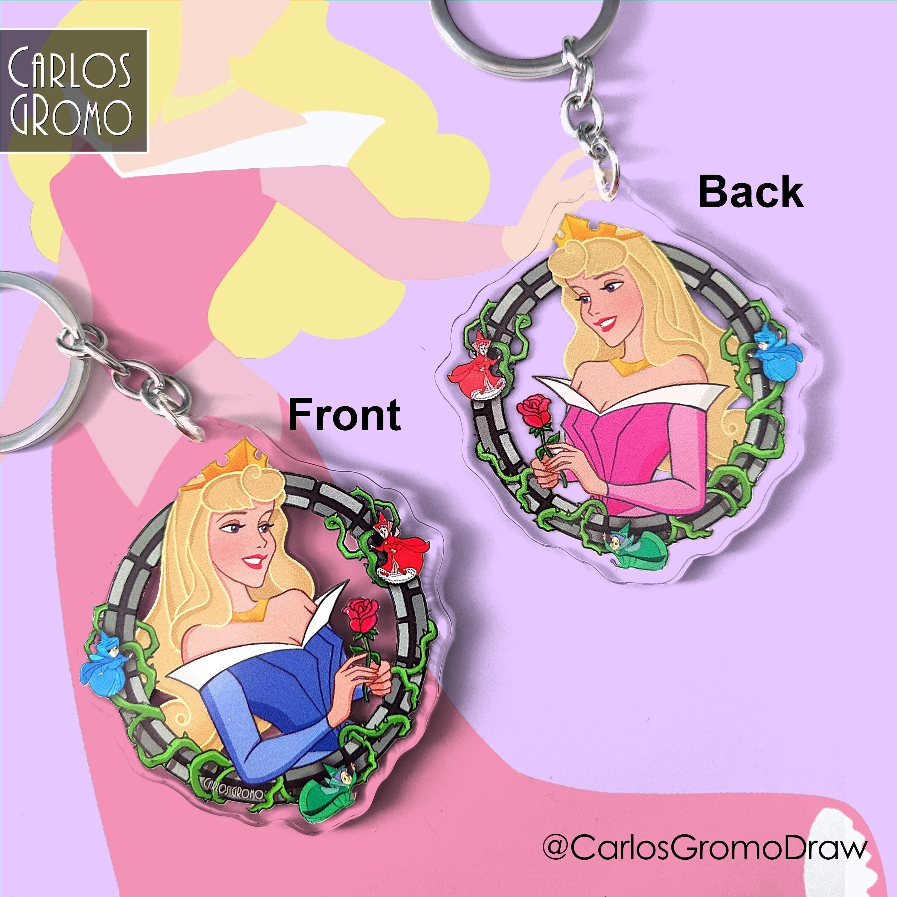 Sleeping Beauty, Aurora Disney - Double Sided Keychain (7 Cm