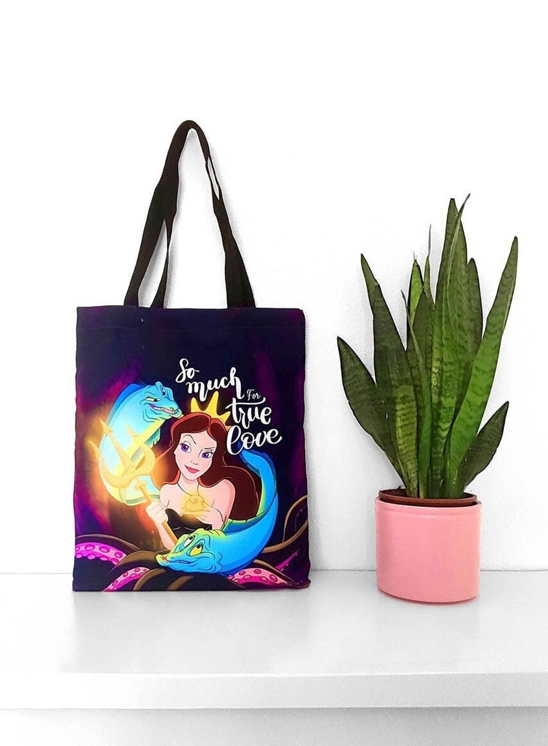 Custom Sleeping Beauty Tote Bag Custom Little Mermaid Tote 