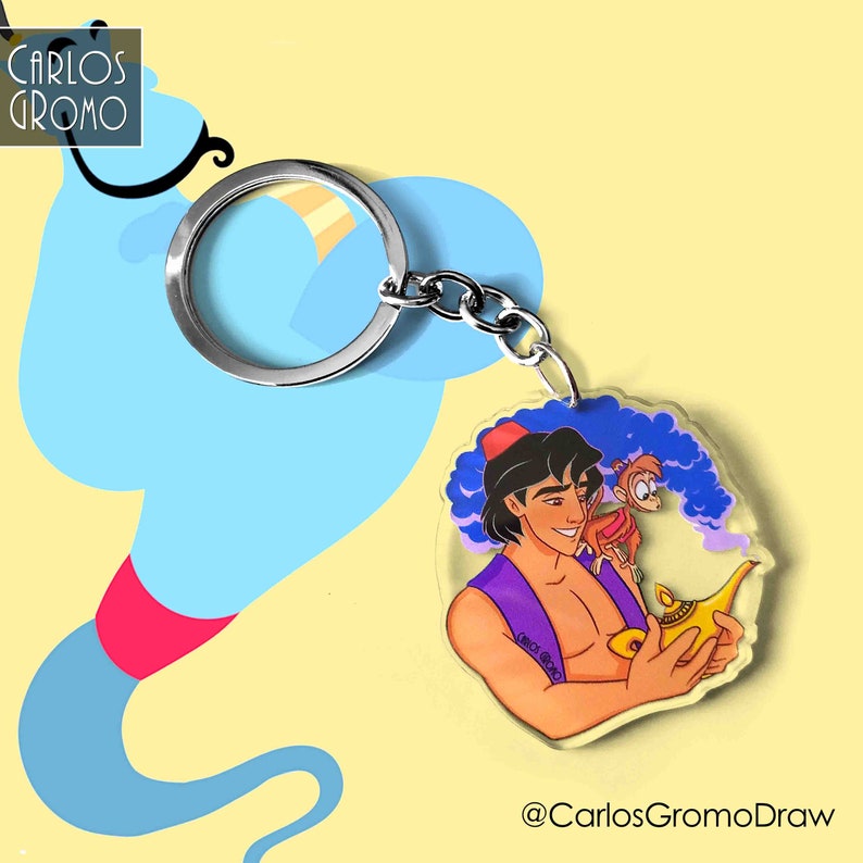 Aladdin & Jasmine Disney Keychain 6 Cm Disney Accessory Etsy