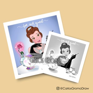 Audrey Hepburn, Belle en het beest, Breakfast at Tiffany's / Breakfast at Tiffany's - Illustratie, Kunstafdrukken, Decor
