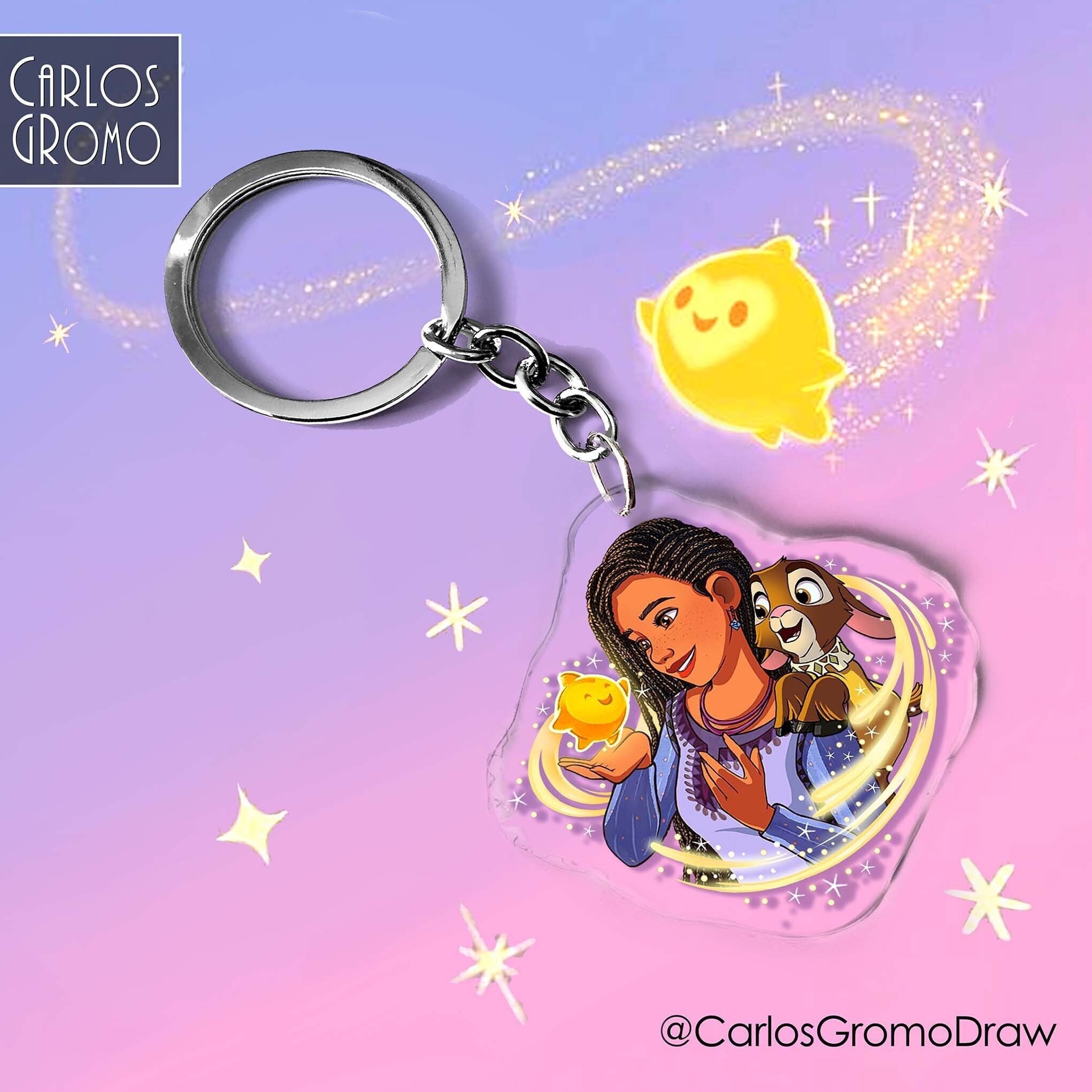 WISH, Asha Disney - Double-sided Keychain (7 Cm), Accessory, Star