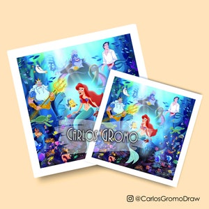 Ariel, The Little Mermaid, Halle Bailey - Illustration, Art Prints, Decoration