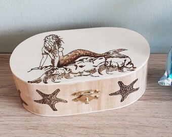 Jewellery Box / Trinket Box - Mermaid on Rocks