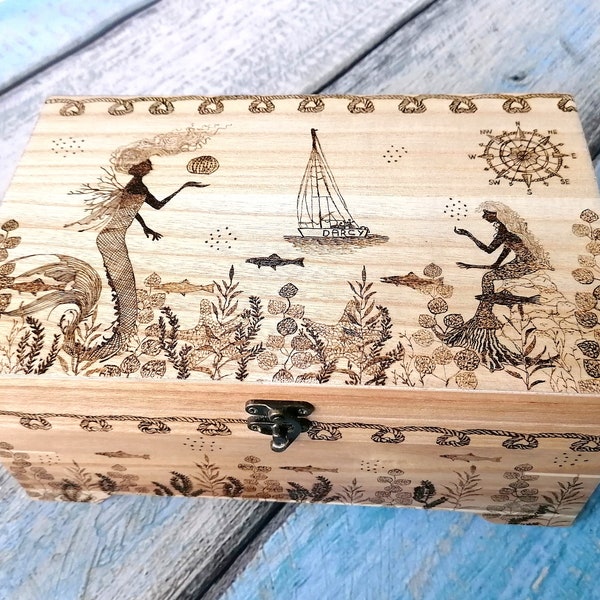 Musical Jewellery Box Fairy or Marine Theme - FULLY CUSTOMISED (Music Jewelry Box) Goth Fantasy Dragon Woodland