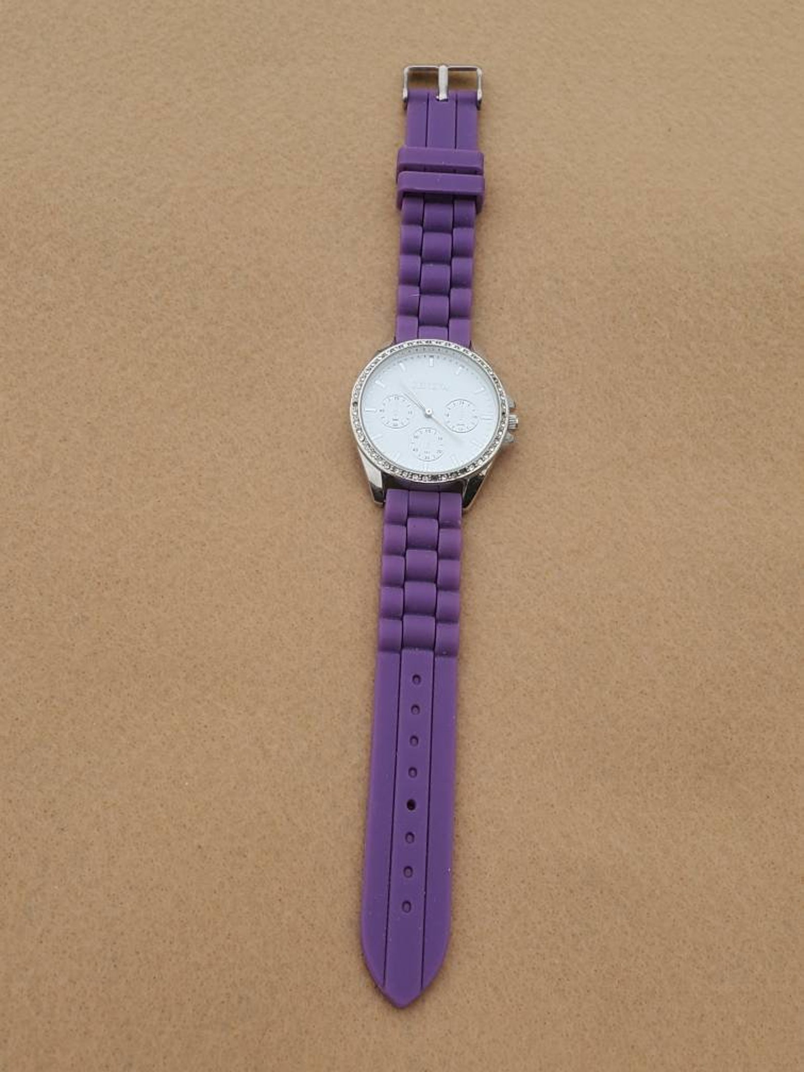 Purple Geneva Watch Round Gemstone Encrusted Face Purple | Etsy