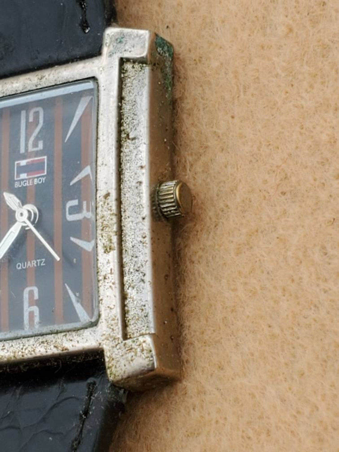 Black and Brown Striped Bugle Boy Watch Working Etsy