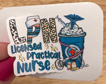 Blue LPN Sticker Licensed Practical Nurse Sticker, Medical STICKER, Cute Medical Design Sticker,  Doctor Sticker