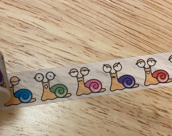 Grande rotolo di nastro washi a forma di lumache colorate, rotolo di nastro washi a forma di lumache, nastro washi a forma di lumache carine