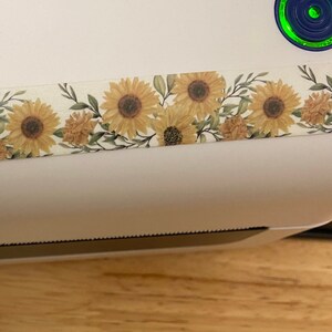 Big Roll of Sunflower Washi Tape, Flower Washi Tape roll, Sample Washi Tape,  Adhesive Masking Tapes, Floral Washi tape