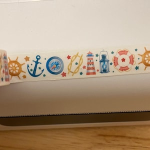 Big Roll of Sailing Ocean Achor Washi Tape, Sailing Washi Tape roll, Sample Washi Tape,  Adhesive Masking Tapes, Ocean Washi tape