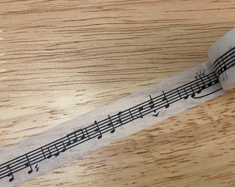 Big Roll of Musical Notes on Sheet Washi Tape, Music Notes Washi Tape roll, Music Washi tape, Adhesive Masking Tapes, Music paper